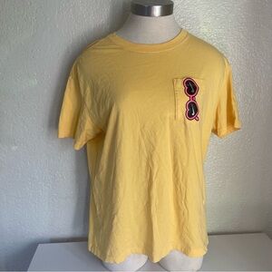 Yellow T-Shirt with Sunglasses Patch